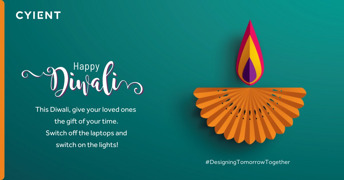 Cyient's tweet photo. Wishing you all a happy and prosperous #Diwali. May the blessings be in abundance, and your lives light up with joy, love &amp; laughter. While this has been a year of ups and downs, as a new year begins, let's vow to always #MakeTime for our loved ones.

#HappyDiwali #Diwali2021 https://t.co/6zS6iGVdCu