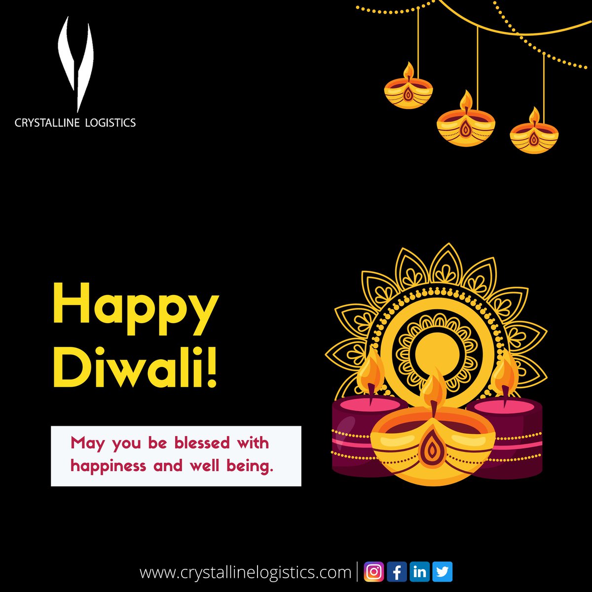 CrystallineLog1's tweet photo. May the Diwali candles shine brightly in your life.

#freightforwarder #freightforwarding 
#logisticsmanagement #logistics 
#business #airexport #airimport 
#oceanfreight #customsclearance #diwali #happydiwali #crystallinelogistics https://t.co/2lV8uBxbMb