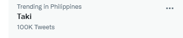 bbytakiilvrr's tweet photo. Taki 100k tweets trending ohmyghad DESERVEEEE https://t.co/ihrwACUPDG