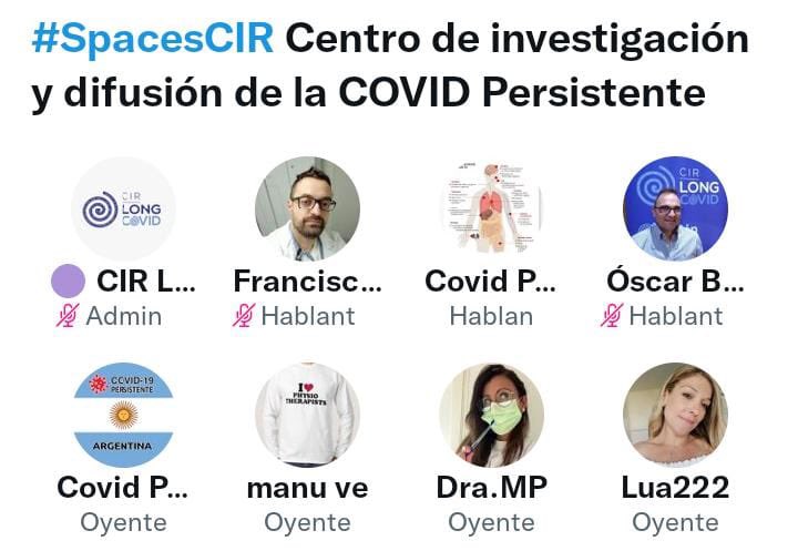 CovidRespuestas's tweet photo. Muy interesante el Space de @CIR_LongCovid con el Dr. @mera_cordero y otros participantes; gracias por compartir este espacio con las personas con #COVIDPERSISTENTE y hacernos visibles https://t.co/hNo2rw2ut2