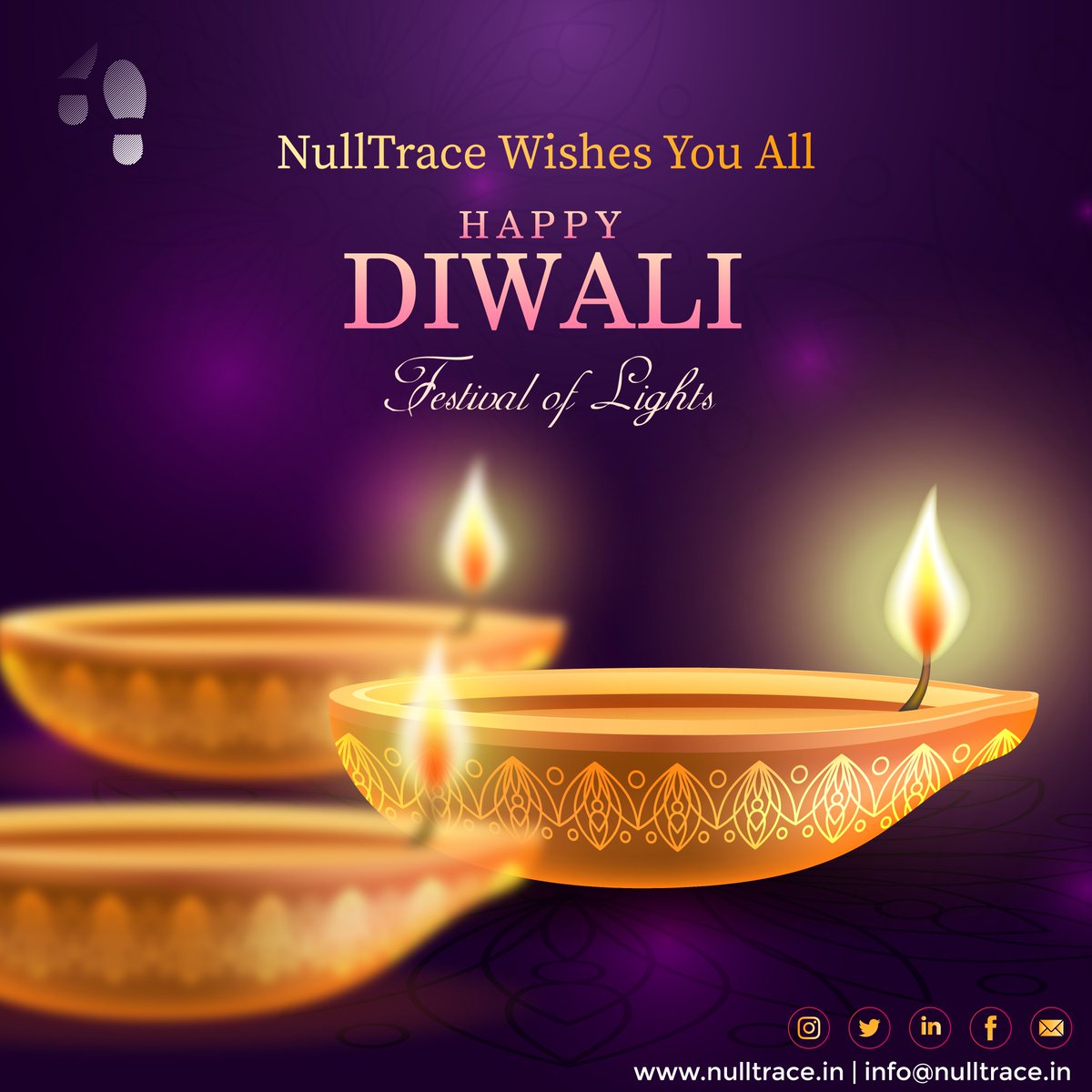 _nulltrace's tweet photo. May millions of lamps illuminate your life with endless joy, prosperity, health &amp; wealth forever. ✨ NullTrace wishes you and your family a very happy and safe Diwali! 🪔

#diwali #deepawali #safediwali #nocrackers #nulltrace #cybersecurity #cyberawareness #wishes #festival https://t.co/3ucmSf7U7L