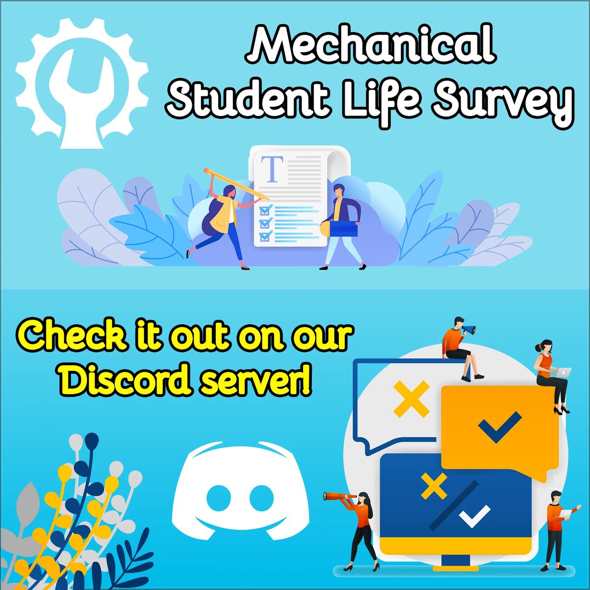 MESSUofC's tweet photo. Please take part in the survey in discord as we try to improve your student life experience!
 (Head over to the 'student -life-survey' channel to fill up the survey.)👈🏻👈🏻https://t.co/1xlGRjnUqA https://t.co/kiOX7smJF6