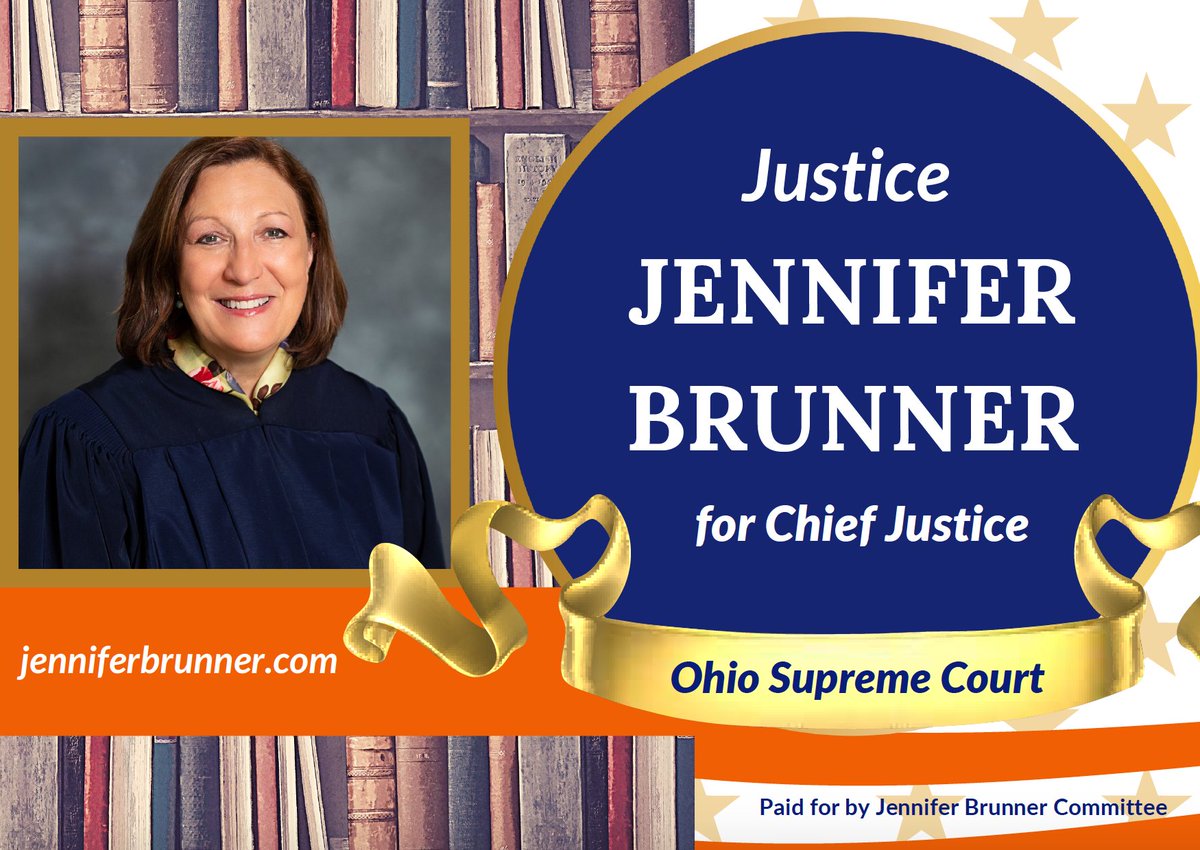 JenniferBrunner's tweet photo. Today, 11/4/21, is the beginning of Ohio's judicial fundraising period for 2022.  I am seeking the office of Chief Justice.  My committee's contribution page is live  @actblue. Courts belong to the people. https://t.co/lzGmn8wifu https://t.co/lzZikmjvW2