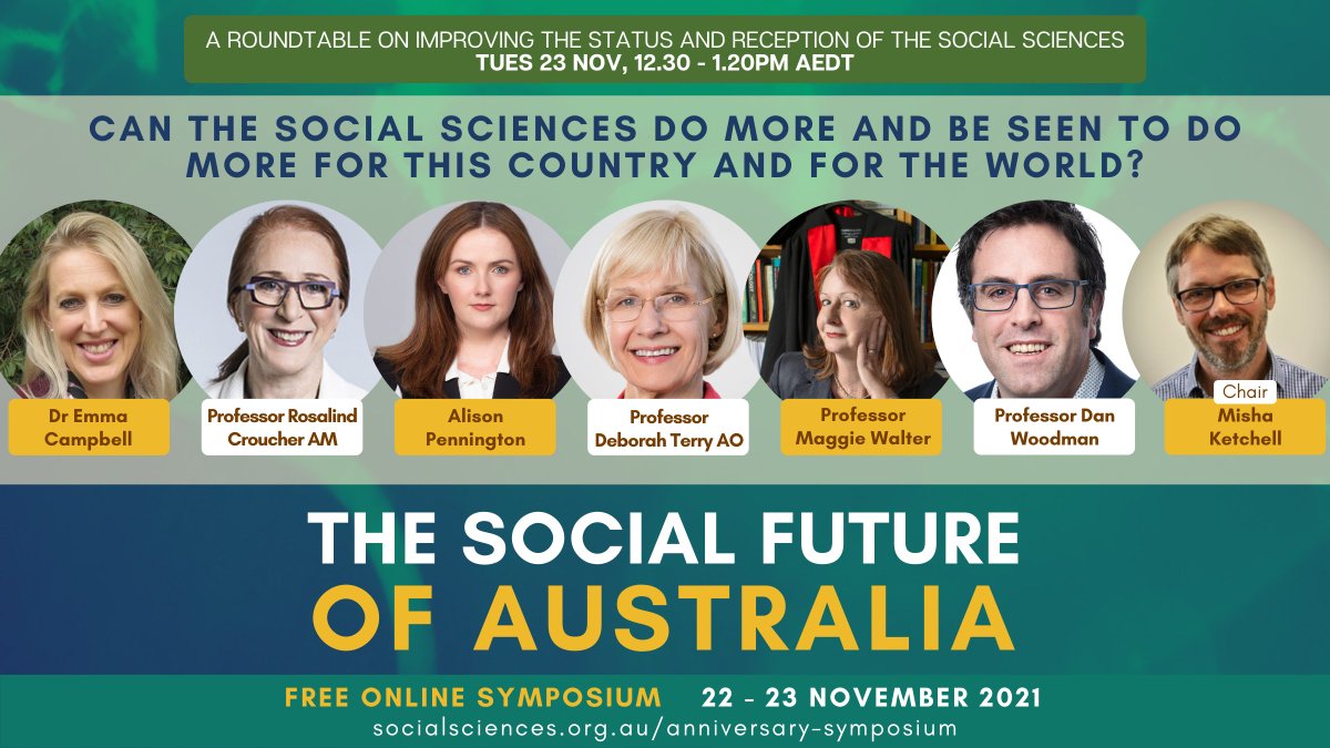 Join an expert panel for an online discussion on ‘The Social Future of Australia’. #UQ VC Professor Deborah Terry will be part of the @AcadSocSci in Australia 50th Anniversary Symposium roundtable. Register (free): events.humanitix.com/the-social-fut…