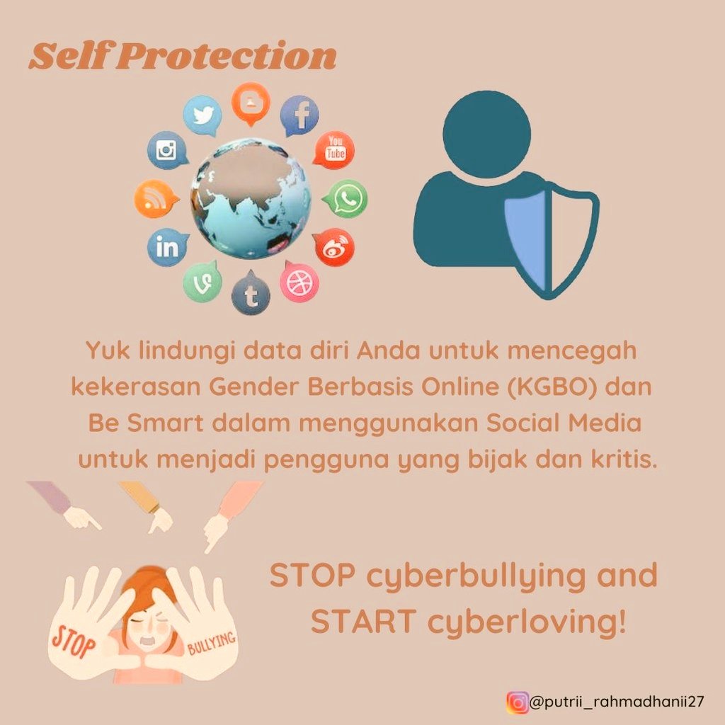 putrii_ra22's tweet photo. For #ladies yang mengalami  kekerasan seksual melalui sosmed, don't respon/membalas, simpan buktinya, beritahu orang/lembaga yang terpercaya, blokir pembully, dan Laporkan. Be Smart menggunakan medsos girls!
#stopcyberbullying
#safewomen
#sexcyber
#KBGO
#smartuser
#beranibersuara https://t.co/zqzTUjn3kb