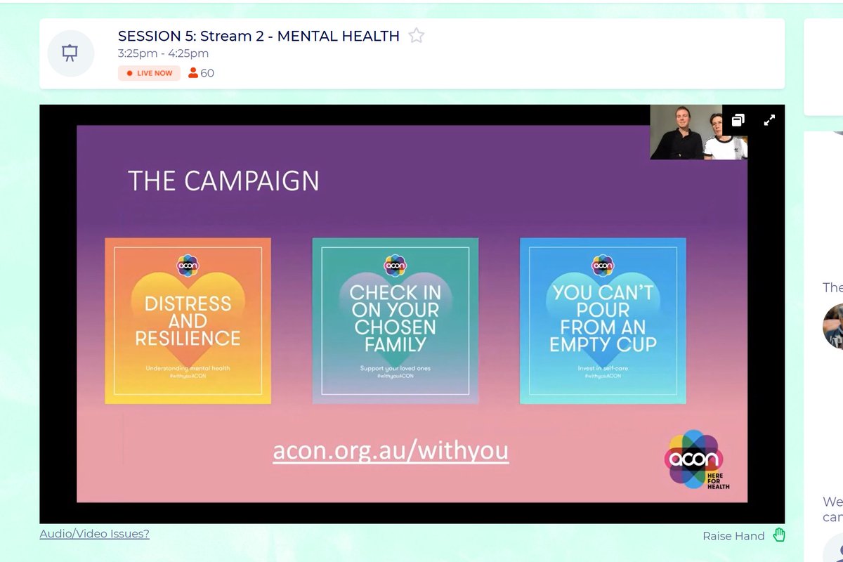 LGBTIQWHC's tweet photo. Jack Freestone & Dr @lucyj_watson on "We're with you: @ACONhealth's community mental health campaign and workshop." #LGBTIQWHC https://t.co/VvoIbz7LER