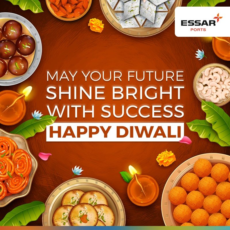 EssarPorts's tweet photo. Let us celebrate the festival of lights with happiness and brightness all around. #EssarPorts wishes you a very #HappyDiwali https://t.co/UsNWOYkp4t