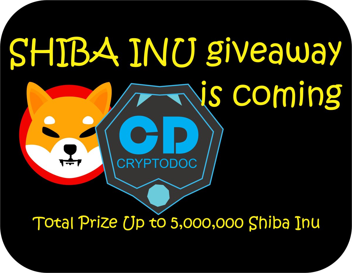 CryptoDocID's tweet photo. SHIBA INU giveaway is coming
Don't forget to visit our blog!

@cctip_com Airdrop 0.01 BUSD 100
@rocketbotpro airdrop 100000000000 whex 100
#CTBot Adrop Ram 0.7 TRX 100

#Giveaway #Shib #Shibainu #CryptoDoc #Cryptocurrency #cryptogiveaway #CryptocurrencyNews #CCTIP #CTBot https://t.co/SF9NT8BcWj