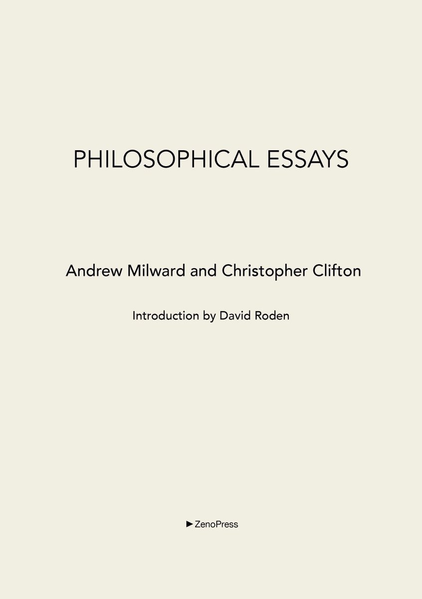 zeno_press's tweet photo. IT'S PUBLICATION DAY!! 'Philosophical Essays' by 
@andrewmilward and @con_tractions with an introduction by @turingcop OUT NOW!!
https://t.co/jlSjaqVoHJ https://t.co/GCDSFrRLB1