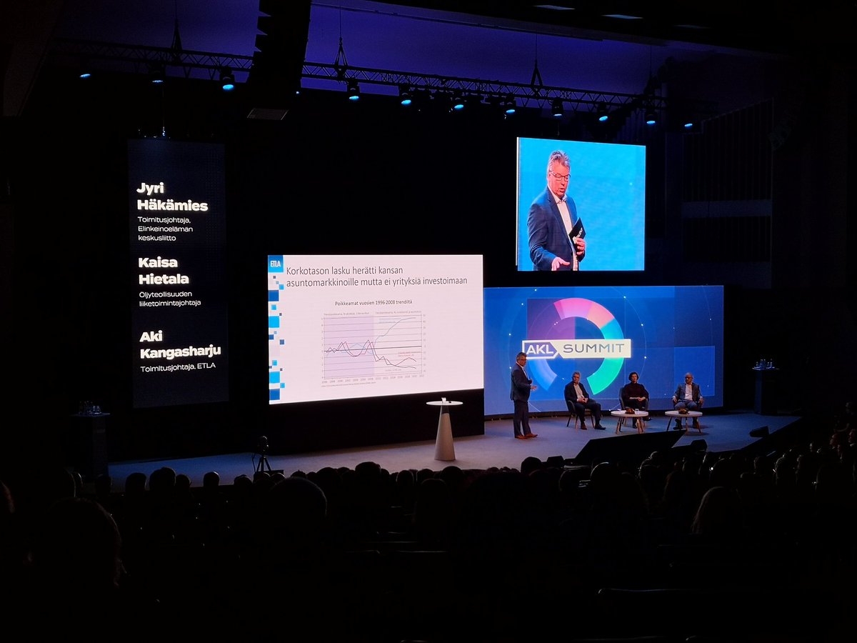 Autoala's tweet photo. Elvytystoimet ovat purreet paremmin kotitalouksiin kuin yrityksiin, kertoi @AkiKangasharju #aklsummit tapahtumassa. Paneelia mukana lisäksi @HietalaKaisa ja @jyrihakamies https://t.co/hpmBznqqGd