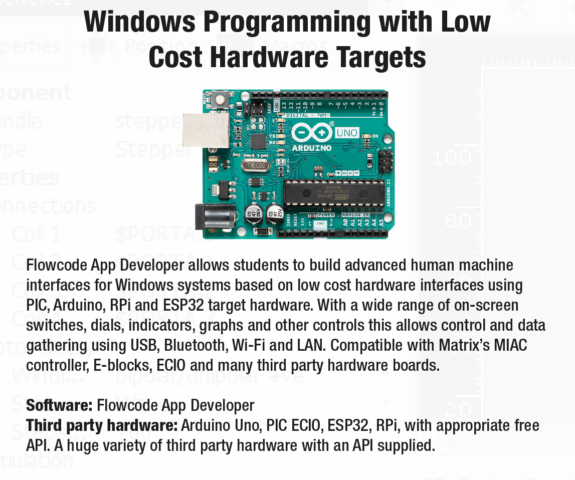 MatrixFlowcode's tweet image. Flowcode Embedded can be used to program low cost hardware like Arduino, RPI and PIC Microcontrollers. For the full list, please click here: flowcode.co.uk/embedded/targe…