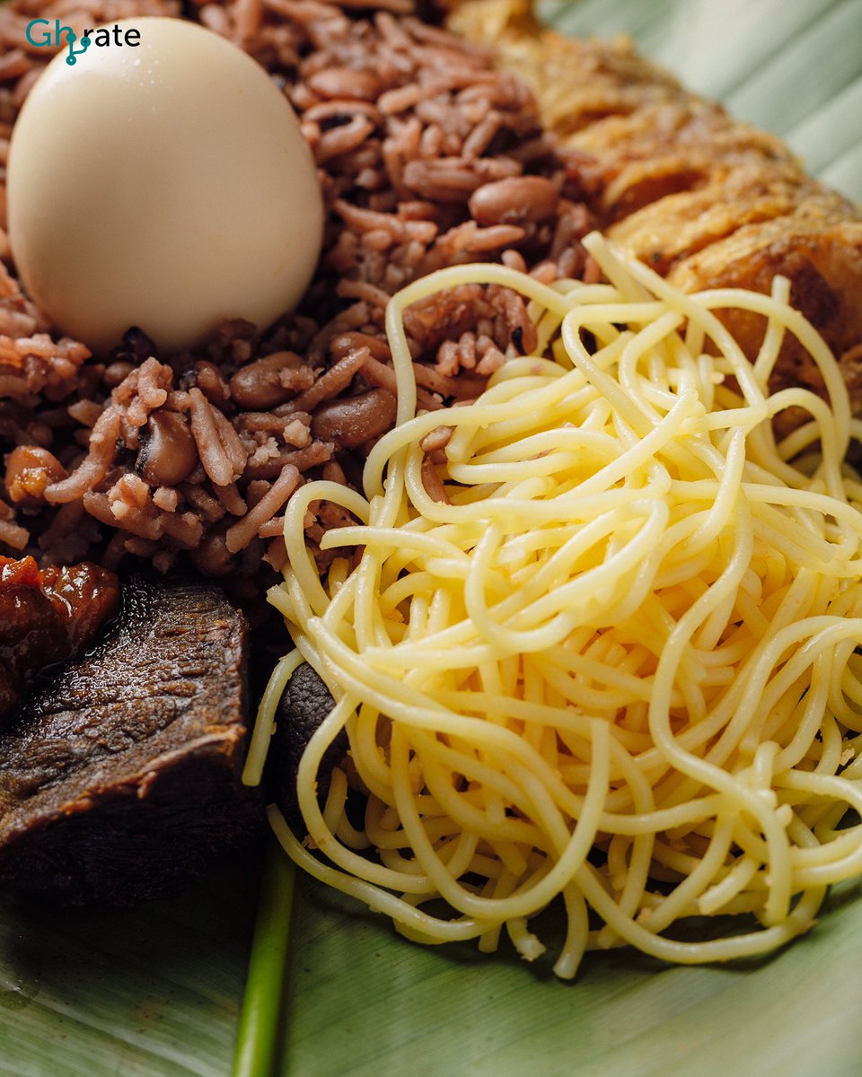 Today, we are skipping coffee and going straight for this treat from Asibi waakye . #Waakye #LocalDishes #Breakfast #FoodPorn #FoodPhotography #EatClean #EatHeavy #JustGhyrateIt #Ghyrate #GhanaFoods #Accra