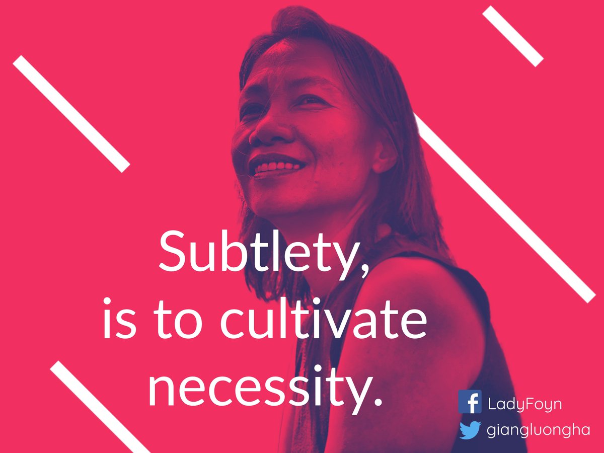 philozoom's tweet photo. "Subtlety, is to cultivate necessity." - Hà Giang (@giangluongha)

#quoteoftheday #quotes #philosophy #subtleway https://t.co/QxexiqkYQj