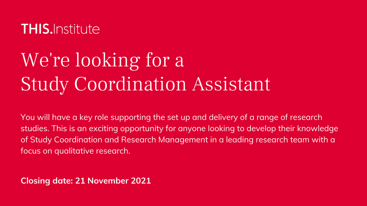 Another exciting opportunity! We're looking for a Study Coordination Assistant to support the research governance team with the set up and delivery of a range of research studies. Find out more here: ths.im/3BBxCdm