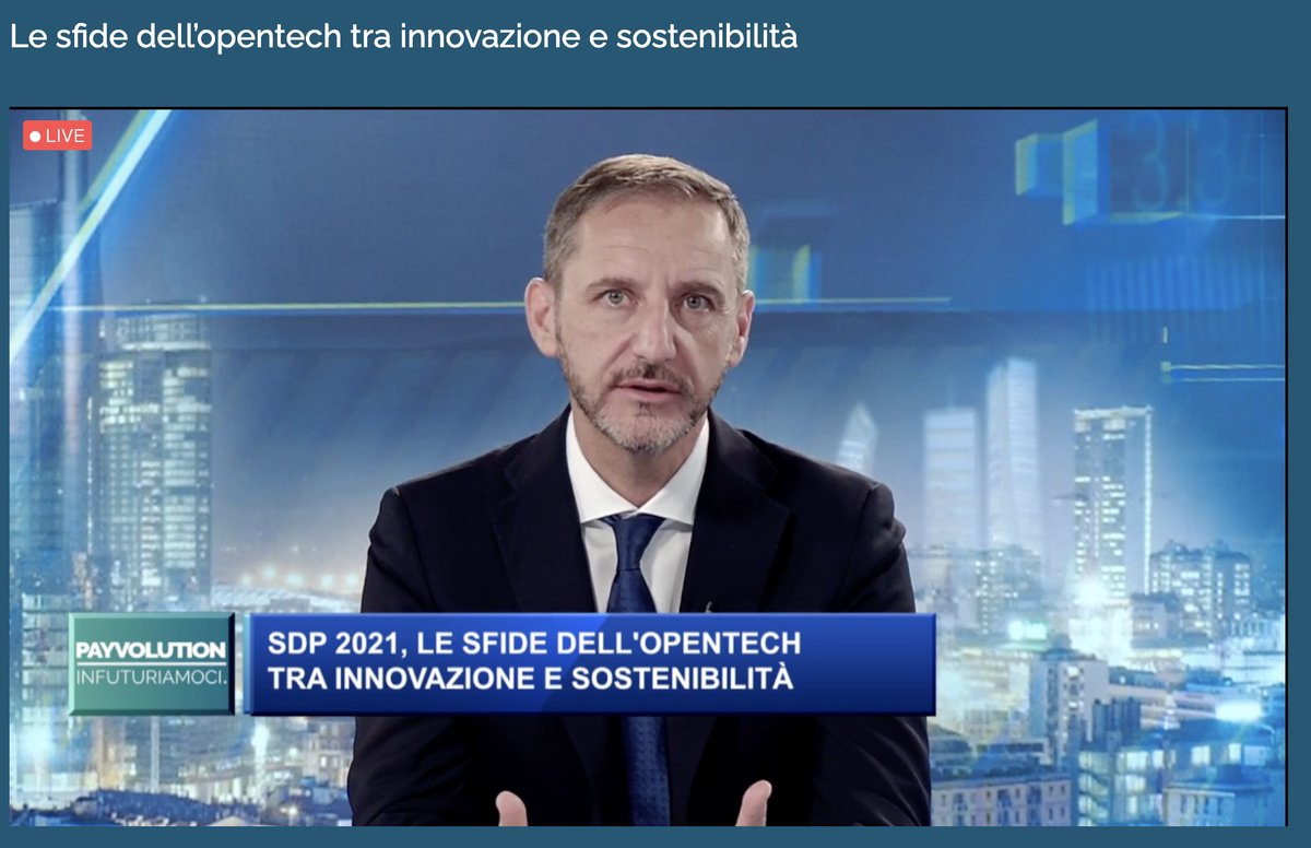 Zaccardi (#Fabrick): anche per la sostenibilità la parola chiave è partnership tra #banche e #fintech

Segui ora la diretta #streaming del #SalonePagamenti: bit.ly/2ZvCROr

#Payvolution #Infuturiamoci