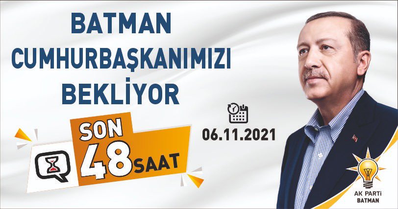 Batman Cumhurbaşkanımız Sn. <a href="/RTErdogan/">Recep Tayyip Erdoğan</a>‘ı bekliyor. ⌛️Son 48 Saat