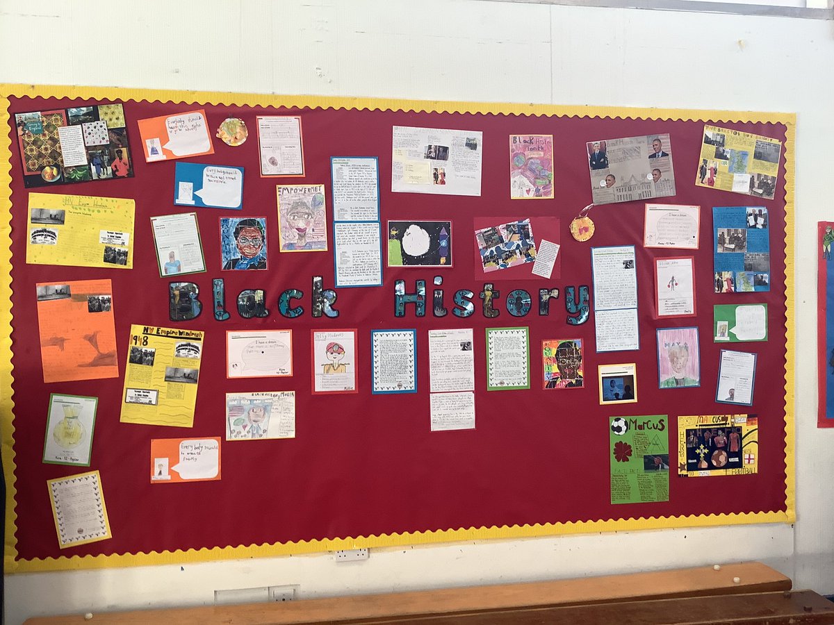 MrsFletcherYTP's tweet photo. So proud of our amazing display in the junior hall. Fabulous work created by members of each class #BlackHistoryMonth #celebrate @TrustVictorious https://t.co/8pybAdPFD6