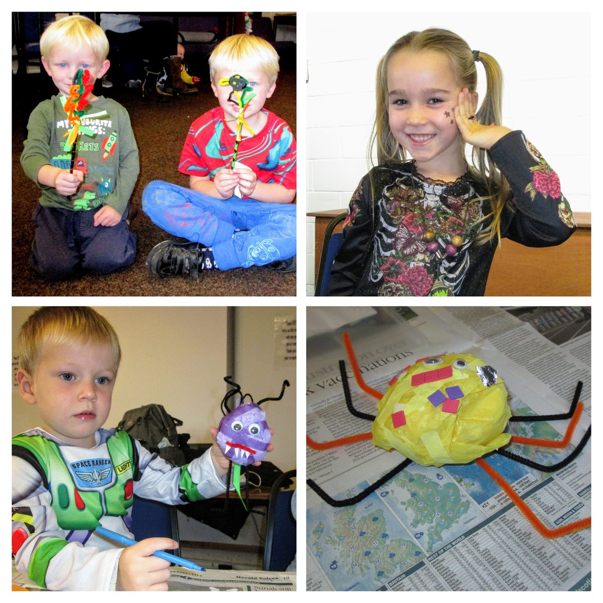 LibFalkirk's tweet photo. Super spiders at #Boness Library's #Halloween craft session on Saturday. Great costumes, everyone!
#craftsession #libraries #librariesareback https://t.co/U21UGALZ2s