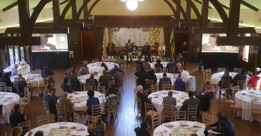 Proceedings at Zimbabwe Investment Conference in Scotland. His Excellency Dr ED Mnangagwa presented on investment opportunities and prospects. Attendees included Invictus, New Caledonia, and Zimbabwean diaspora such as Benjamin Mwaruwari and Boxer CHISORO. Very successful indeed