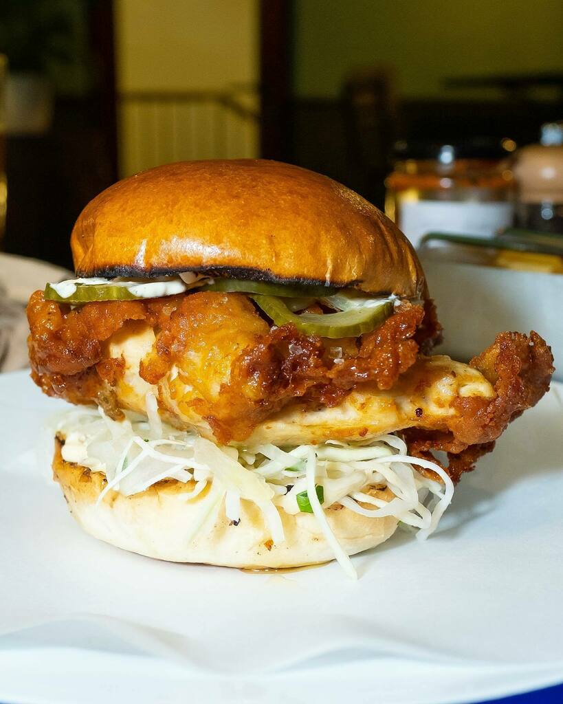 𝙂𝙞𝙛𝙩𝙚𝙙 🍔 Still thinking about my recent trip to <a href="/upinmygrilluk/">Up In My Grill</a> at @thegreyhoundinpeckham, especially this fried chicken sandwich.
A pickle-brined fried free range chicken thigh with aioli, shredded cabbage, pickles, and honey butter.
.
.
.
.
.
#c… instagr.am/p/CV2UboMo5bb/