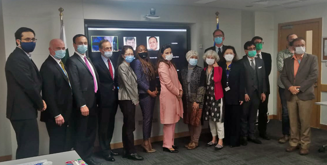 UNinPak's tweet photo. Thank you Senator Sherry Rehman for talking about your book ‘Womansplaining’ with UN agencies today. Inspirational! Your words and the essays in your book are essential to our thinking on how we can contribute to development in Pakistan. https://t.co/gEqFY3JhDn