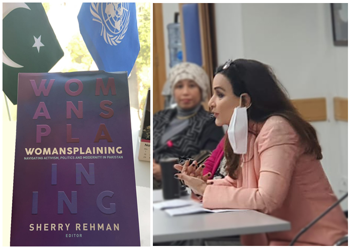 UNinPak's tweet photo. Thank you Senator Sherry Rehman for talking about your book ‘Womansplaining’ with UN agencies today. Inspirational! Your words and the essays in your book are essential to our thinking on how we can contribute to development in Pakistan. https://t.co/gEqFY3JhDn