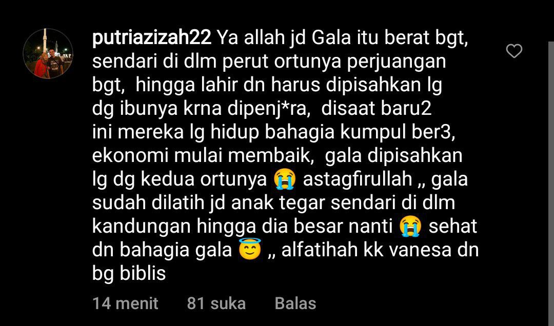 risma_choi's tweet photo. Gala kamu kuat nak 🙏🏼😭

Semoga orangtua mu Vanessa Angel dan Bibi diberikan tempat yang indah di surga-Nya Allah 🤲🏻 Aamiin https://t.co/FqptrymR4z