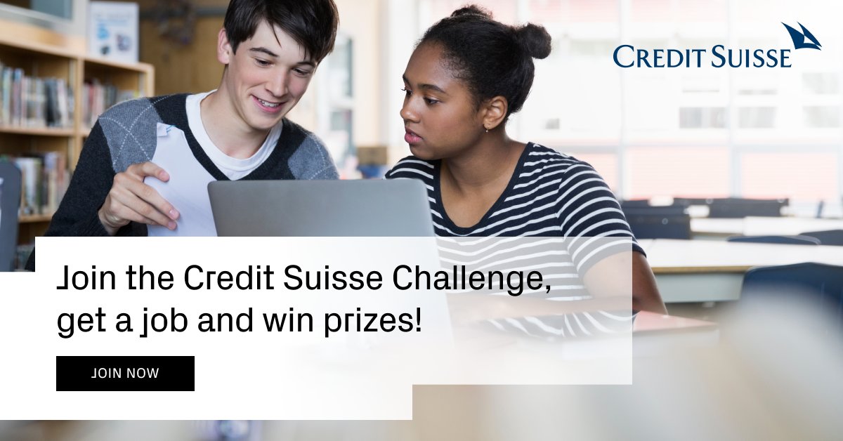 #Students and fresh #graduates - looking for a #career in the #tech industry? 👩‍🎓 Take part in the Credit Suisse Campus Challenge &amp; join the 3-month #internship at the leading global wealth manager! 🤩 Solve tasks, join the team &amp; win #prizes 🏆 Apply at 👉 bit.ly/3o0bTqE
