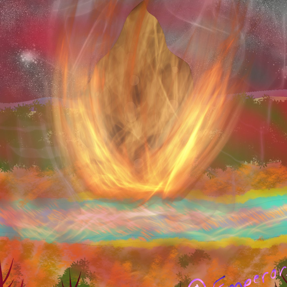 Emperor0Abyss's tweet photo. #TheEnd_zi_Trinity and #Abyss_de_Trinity
Watching a meteorite fall from heaven to collide with the Yellowstone volcano during a blood moon

@inktober
#inktober #inktober2021 #inktober2021day18 https://t.co/RaH6HXrdLf