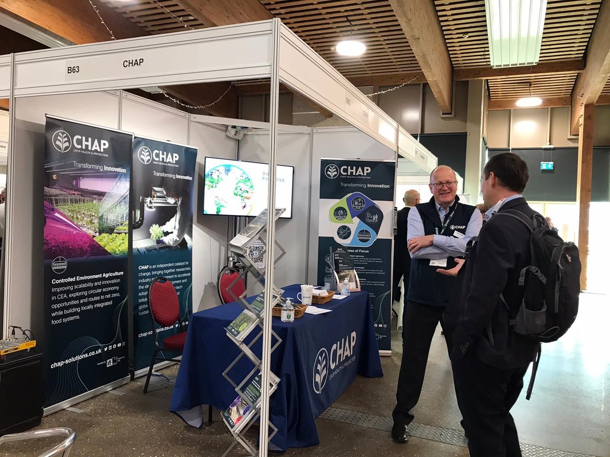 CHAPAgriTech's tweet photo. We are at the FPC Future event at stand B63🖐️

CHAP's Dr Harry Langford is delivering a talk on some of the broader agri-tech sector innovations in CEA that focus on sustainability

👉CEA https://t.co/v9GbVPuQ06

@innovateuk @fpcfreshtalk
#FPCFuture #agritech #cea #sustainability https://t.co/Lr50JwRWUl