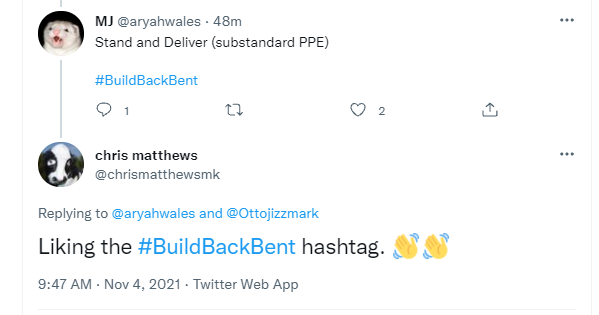 chrismatthewsmk's tweet photo. @SteveCastell @AngelaRayner It's already been started as a hashtag
#BuildBackBent https://t.co/yTPjz8D8NF