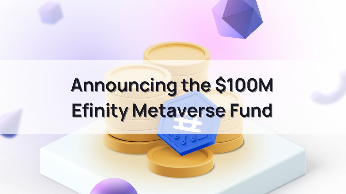 🌌Announcing the $100M #Efinity Metaverse Fund🌌

At Enjin, we believe the Metaverse should be decentralized.

Today, we formalize our approach to building out the cross-chain #Metaverse and our NFT ecosystem in a more systematic way: enj.in/efinity-fund