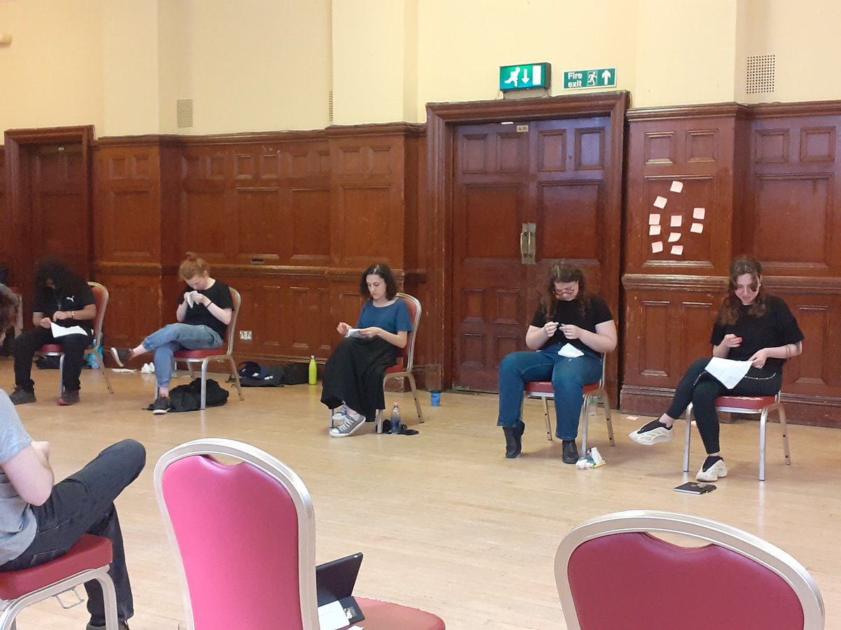 TrottJennings's tweet photo. .@drama_studio students tasked with ‘plain work’ sewing in the 1787 Lock Asylum. Beneath the surface, tensions simmer. History through improv @mscarajennings @mssophietrott @phwallis @LSEechist @morleyradio #knowledgeexchange #embodied https://t.co/FwVGbQJnLa