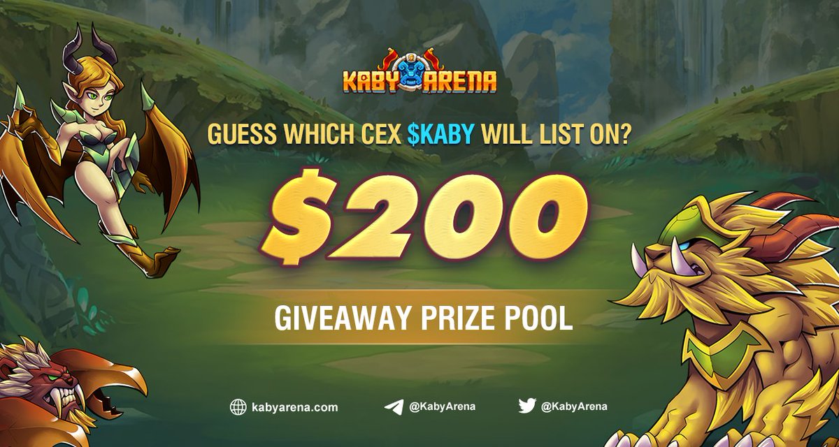 KabyArena's tweet photo. 🛎 $KABY Token new #CEX listing coming soon in mid-Nov!🚀

🎁 $200 Giveaway for First 10 right answers 

Guess the #exchange &amp; Follow below steps:

✅ ReTweet &amp; Follow @KabyArena
✅ Follow our Telegram: https://t.co/166DJuMOEa
✅ Comment with CEX name &amp; Tag 3 friends https://t.co/JT5Li7tE0J