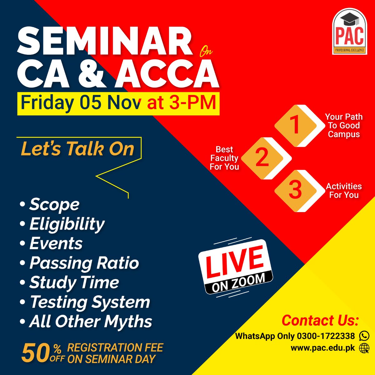 CollegePac's tweet photo. What is CA/ACCA? 
What things you should consider before starting an Accountancy career?

Register for free online Seminar on CA &amp; ACCA: https://t.co/777cO8K68q

𝗙𝗿𝗶𝗱𝗮𝘆 𝟱 𝗡𝗼𝘃, 𝟯-𝗽𝗺 𝐋𝐈𝐕𝐄 𝐨𝐧 𝐙𝐎𝐎𝐌 https://t.co/xOf23Tb2oG