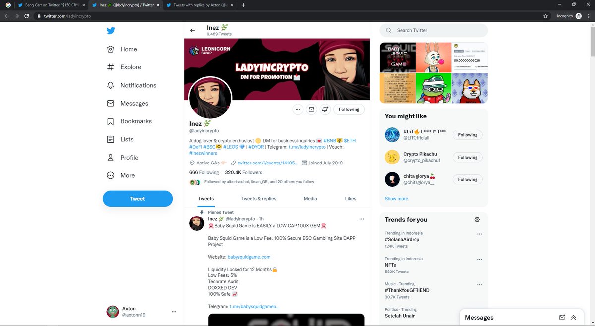 axtonn19's tweet photo. @Bang_Garr @ladyincrypto Jangan pernah menyerah guys, lakukan terus hal yang positif. 
Done bang.
Bismillah https://t.co/N06pd8LMCj