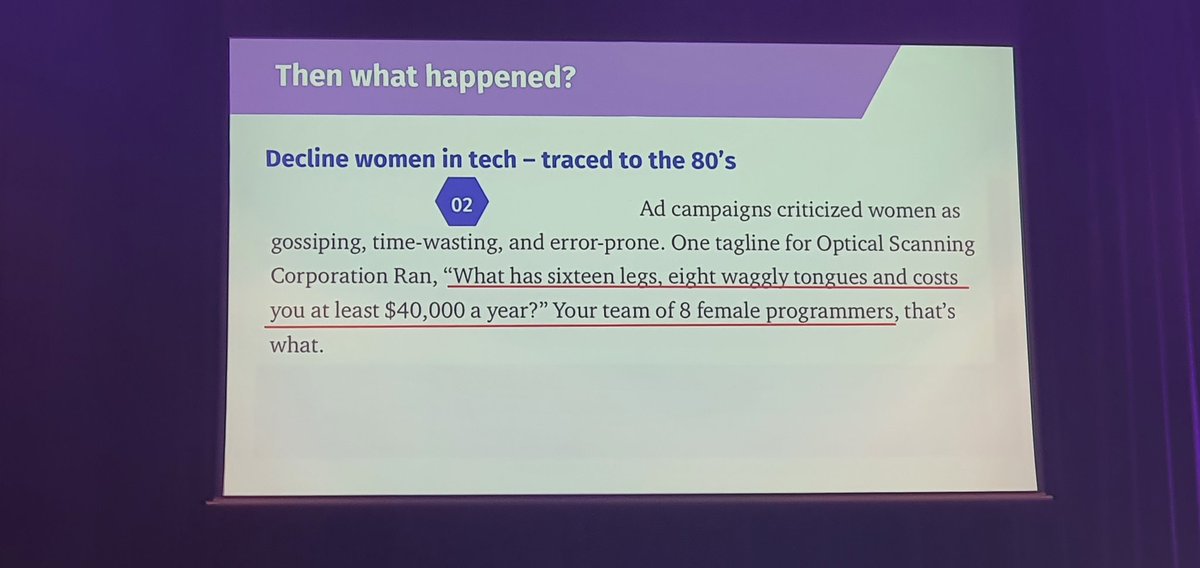 MingJohanson's tweet photo. What the actual f🤬. Learning more of the herstory of women in tech & in particular the 80's from Sonja Bernhardt #witwaplus2021 #seeherbeher #techplus20 @WITWA https://t.co/LT5gjYs6V1