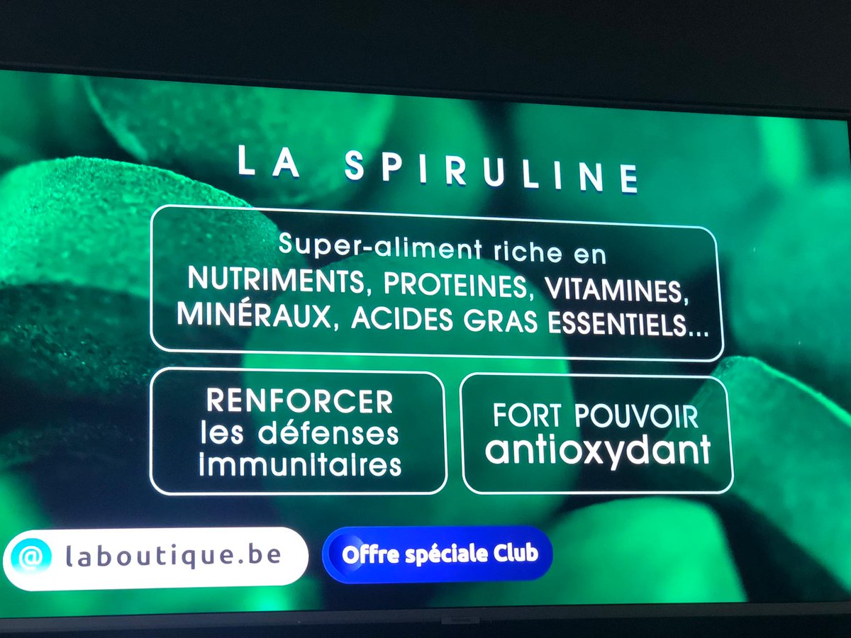 bbluedrink's tweet photo. Current TV promotion campaign on French M6 and Belgian/Lux RTL channels. Our patented B-BLUE Spirulina Water has the potential to become a major European anti-aging water brand ! 

#Spirulina #Water #Foodtech #AntiAge #Sport #Beverage #Biotech #Food #foodiebeauty #tvtime #invest https://t.co/KOoklKIbj9