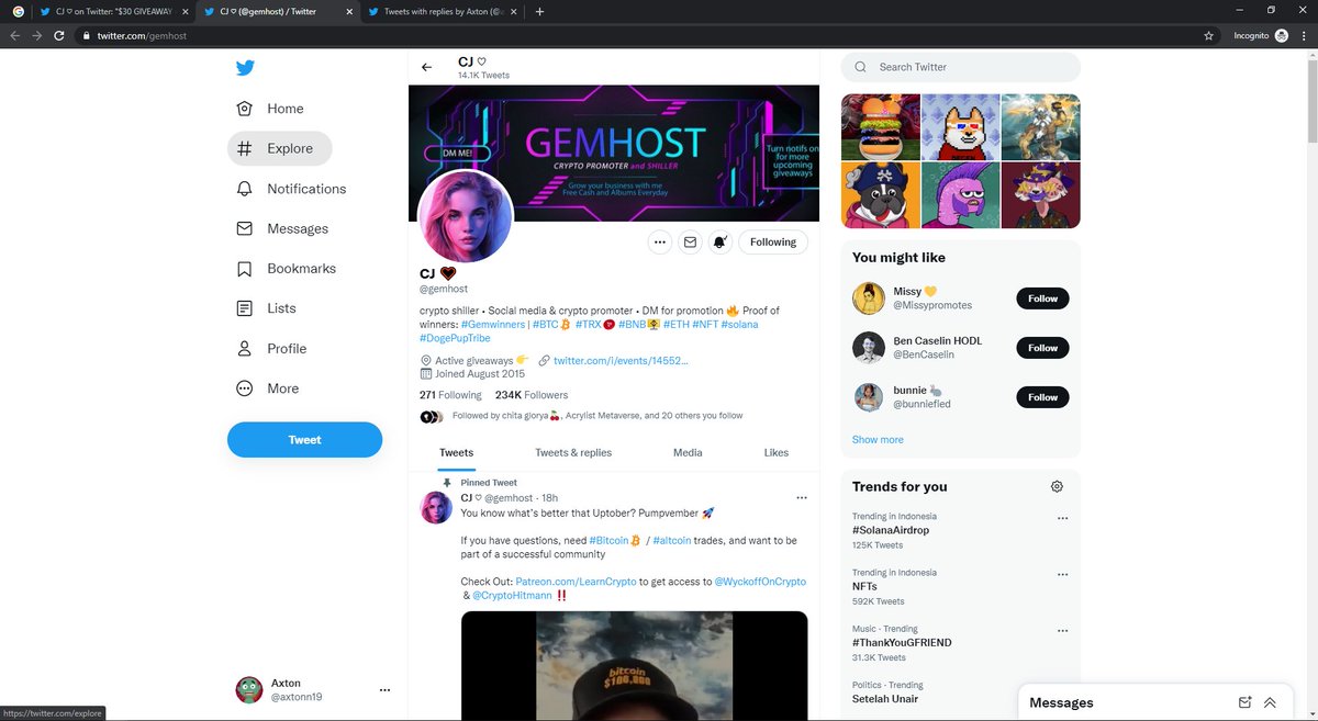 axtonn19's tweet photo. @gemhost @CozyCheetahNFT I won't go through this
I won't go through this
I won't go through this https://t.co/0HYGOc48RL