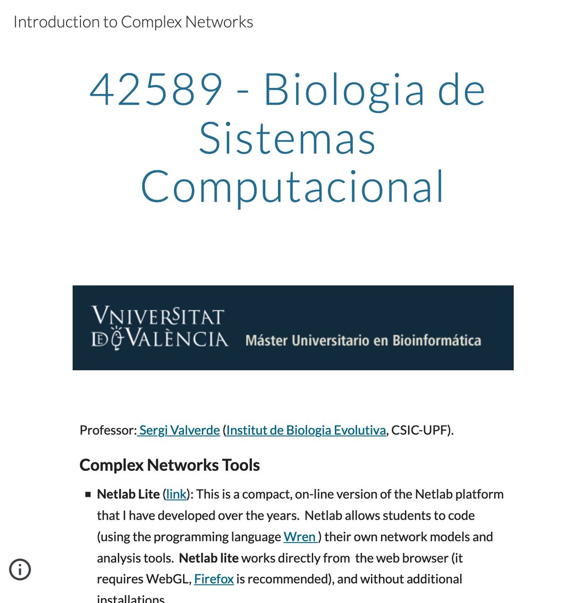 svalver's tweet photo. Looking forward to teaching my mini-course on complex networks at the University of Valencia @UV_EG.  Many thanks to @JuliPereto for hosting me every year. We will use my web-based tools, powered by @ocornut's Dear ImGui and @FlohOfWoe 's Sokol-html5.  https://t.co/Y5o0Lt96ZE https://t.co/ihqwtRLopN