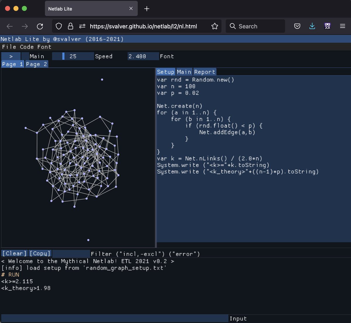 svalver's tweet photo. Looking forward to teaching my mini-course on complex networks at the University of Valencia @UV_EG.  Many thanks to @JuliPereto for hosting me every year. We will use my web-based tools, powered by @ocornut's Dear ImGui and @FlohOfWoe 's Sokol-html5.  https://t.co/Y5o0Lt96ZE https://t.co/ihqwtRLopN