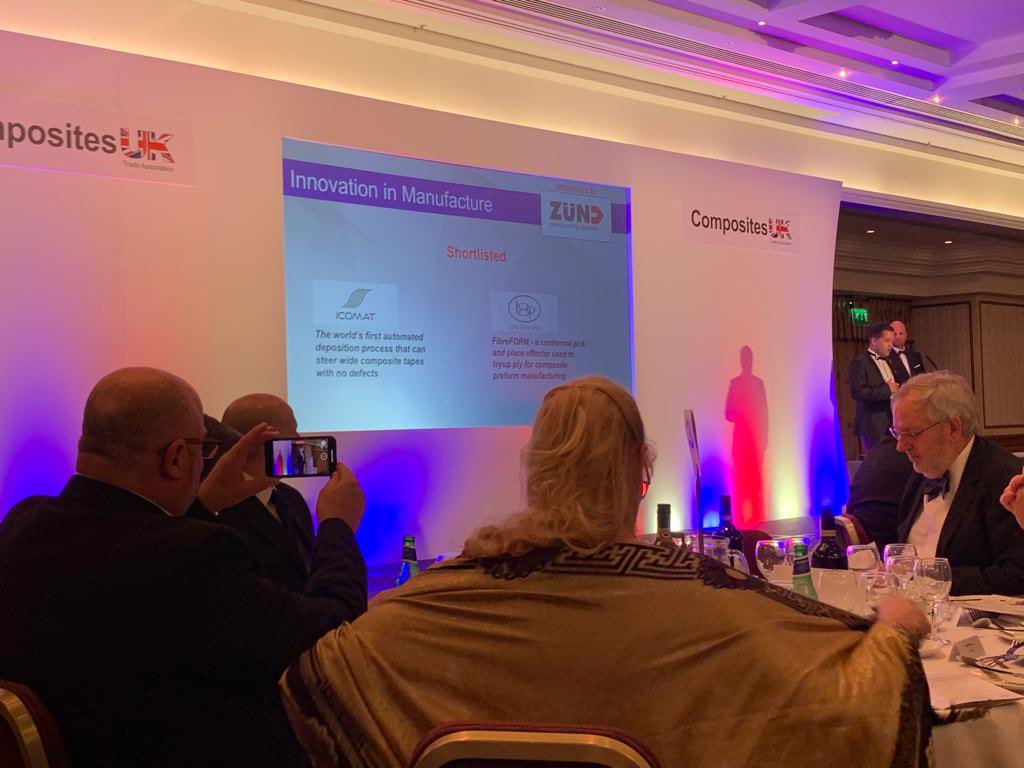 reactive_comp's tweet photo. Great night celebrating the UK Composites Industry at the @compositesuk awards dinner. Pleased to join the team @FluencyMKTG at this great event #ukcomposites #composites #reactivecomponents https://t.co/N2vmxPRES5