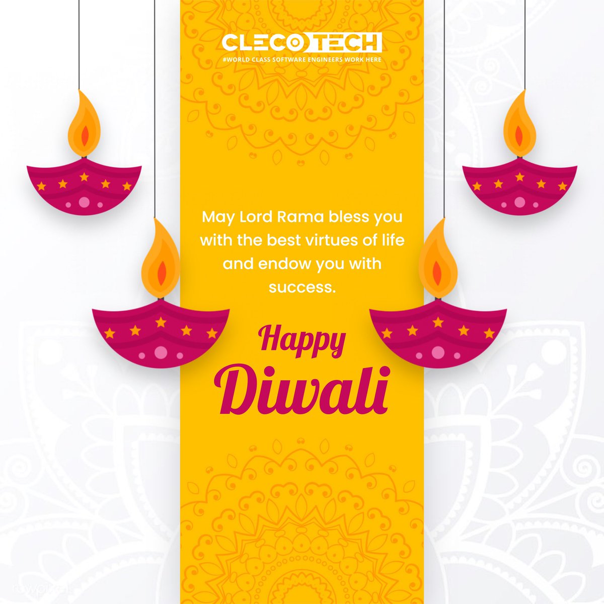 clecotech's tweet photo. May millions of lamps illuminate your life with endless joy, prosperity, health and wealth forever.

Wishing you and your family a very happy and safe Diwali!

#Diwali #HappyDiwali https://t.co/9tHgzwovu9