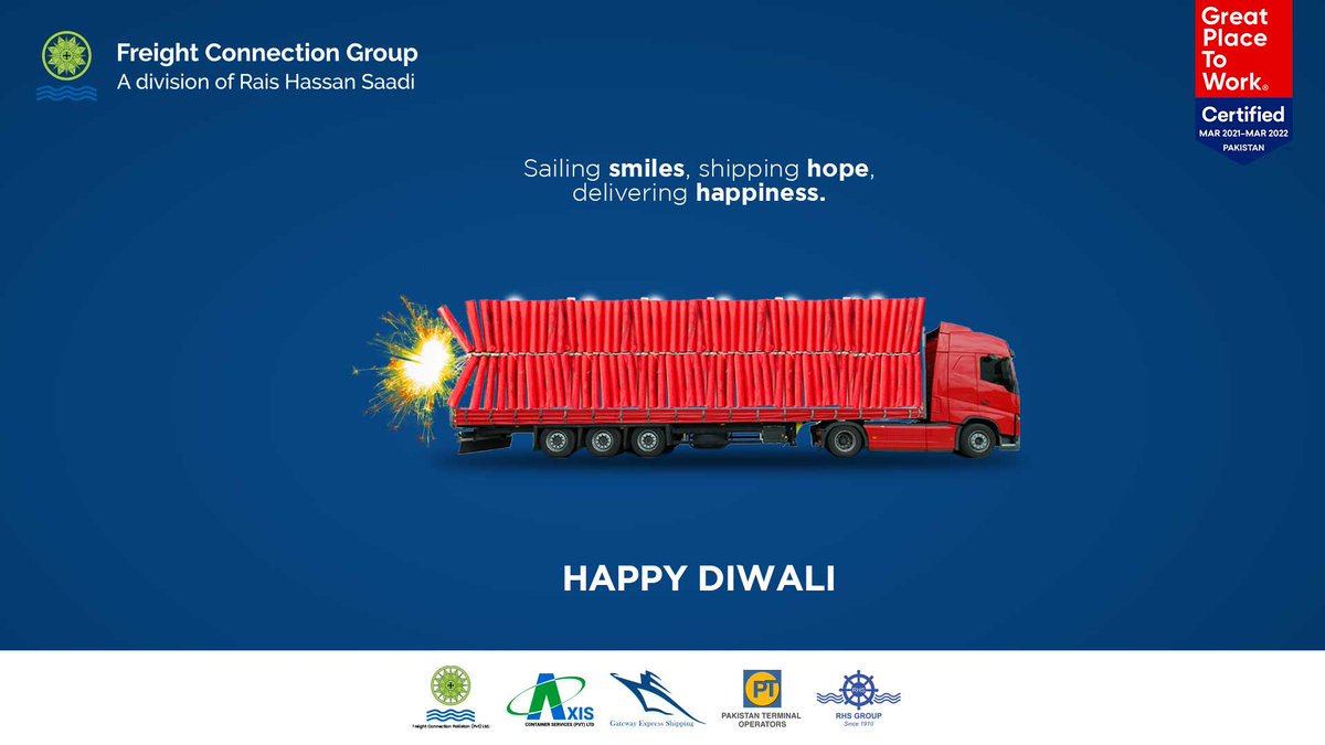 FCPPL_Logistics's tweet photo. May the joyful spirit of Diwali move you forward to happy moments. Happy Diwali πͺ
.
.
.
#HappyDiwali #Diwali #FreightConnectionGroup #FreightConnectionPakistan #FCG #FCPPL #Axis #GES #PTO #RHS #RaisHassanSaadi #Freighting #FreightForwarding https://t.co/ZEeEKFxUWM
