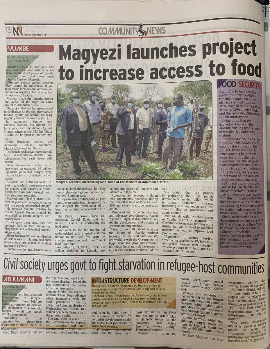 Right2Grow_UG's tweet image. Did you know that children who are properly nourished during the first 1000 days of their lives are 33% more likely to escape poverty as adults? There is need for #government &amp;amp; #DevelopmentPartners to support and increase financing of initiatives on food security and nutrition.