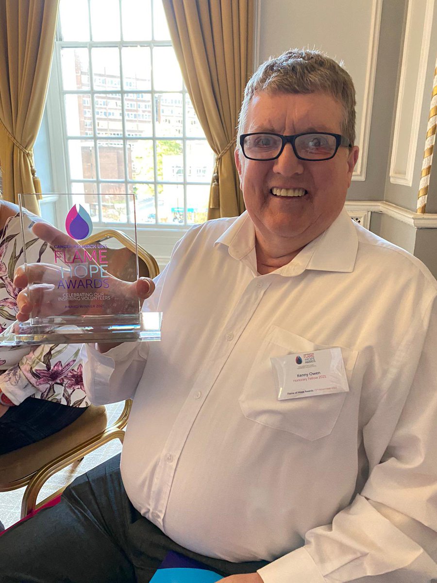 So proud  18 years of service our volunteer fundraiser Kenneth Owen winning honorary Flame Of Hope Award