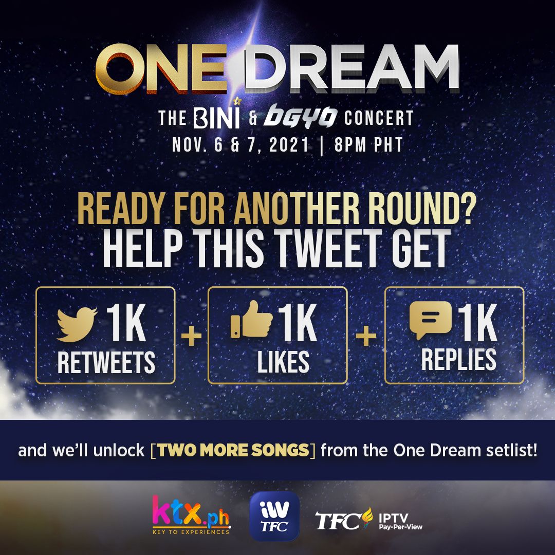 bgyo_ph's tweet photo. #BGYO | ACEs &amp; BLOOM, it’s time to join forces! 

Help this tweet get 1,000 RTs + 1,000 Likes + 1,000 Replies and we’ll serve you not just one, but TWO SONGS from the One Dream setlist! 🔒

Don’t forget to use the hashtag #OneDreamUnlock Get ur tickets via https://t.co/YzbUTh9x2F https://t.co/xbzQ2rAioS