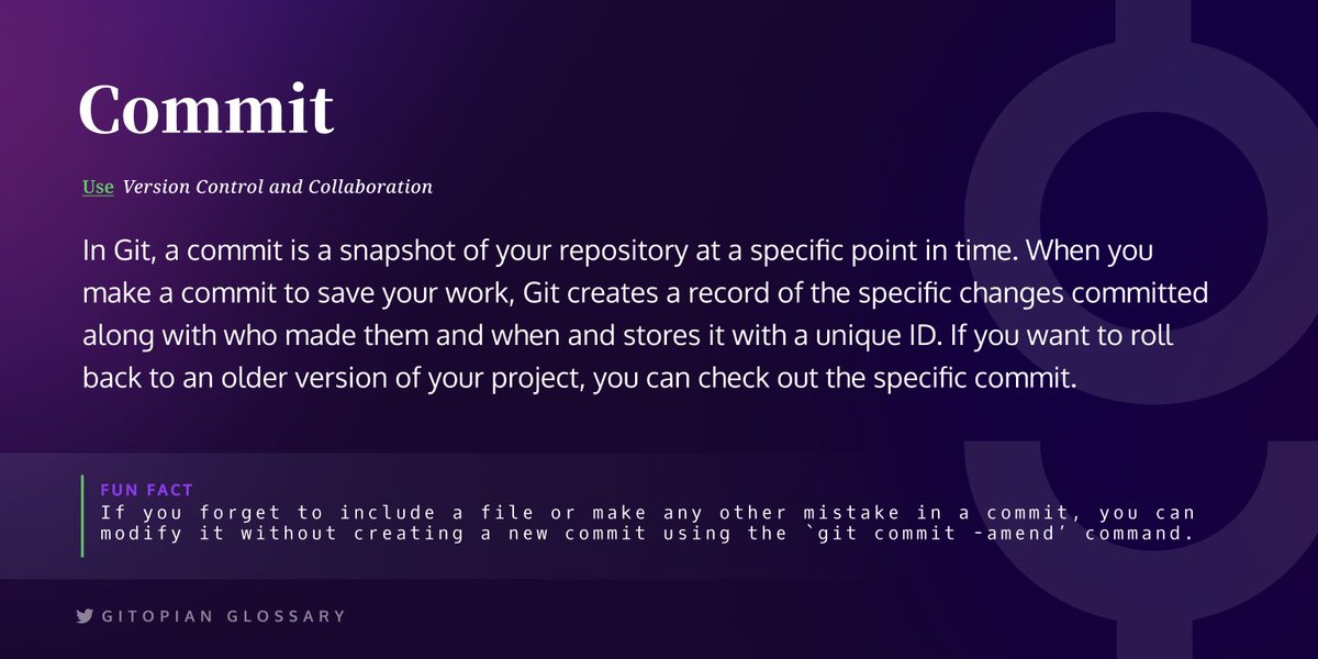 gitopiaDAO's tweet image. Gitopian Glossary #9

Commit 💾

Read more: docs.gitopia.com/glossary

#WordOfTheDay #gitopia #GitopianGlossary