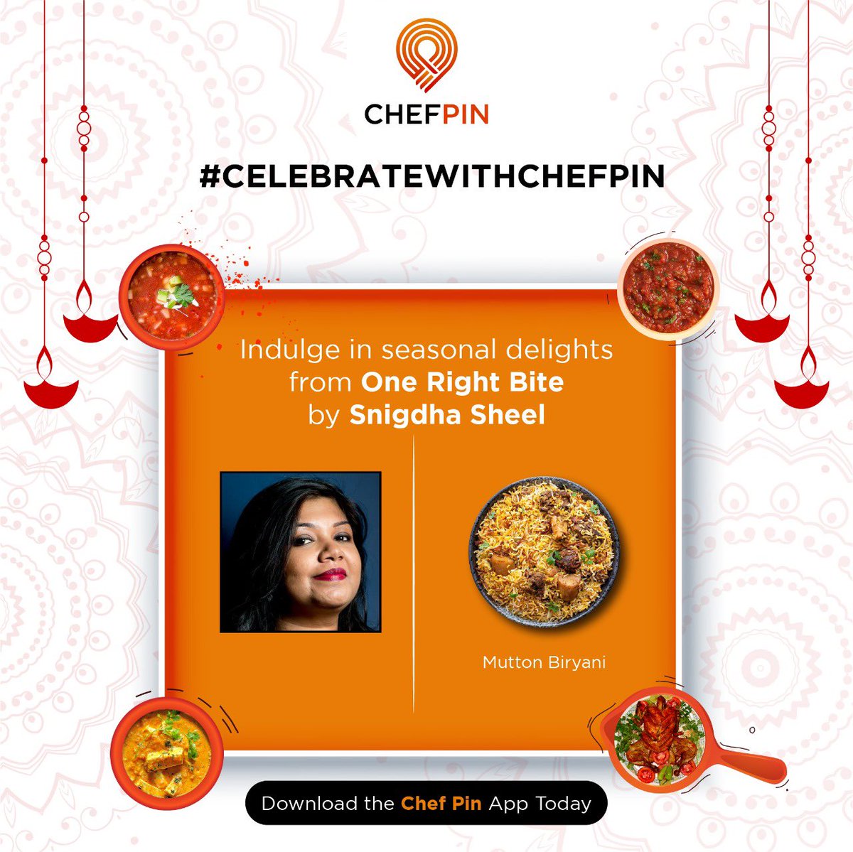 It’s #Diwali! 
Indulge in festive delights from the home kitchen of Snigdha Sheel 
Order festive treats today only on the Chef Pin app 
Download now using the link in our BIO 

Order here - chefp.in 

#FestiveTreats #Seasonsgreetings #HappyDiwali #Diwali2021