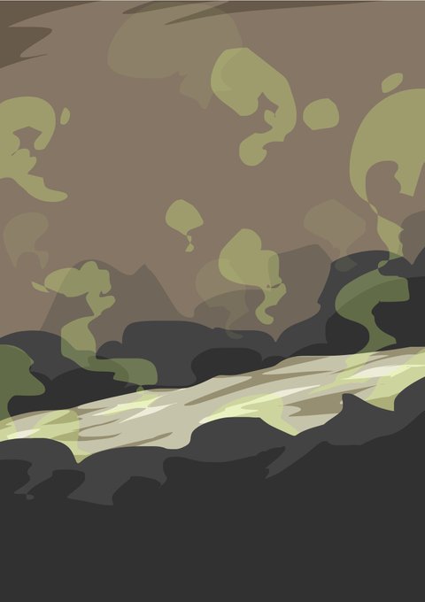 粘度の高い物質に沈んだ状態から浮き上がろうとするシーン描くの好き 